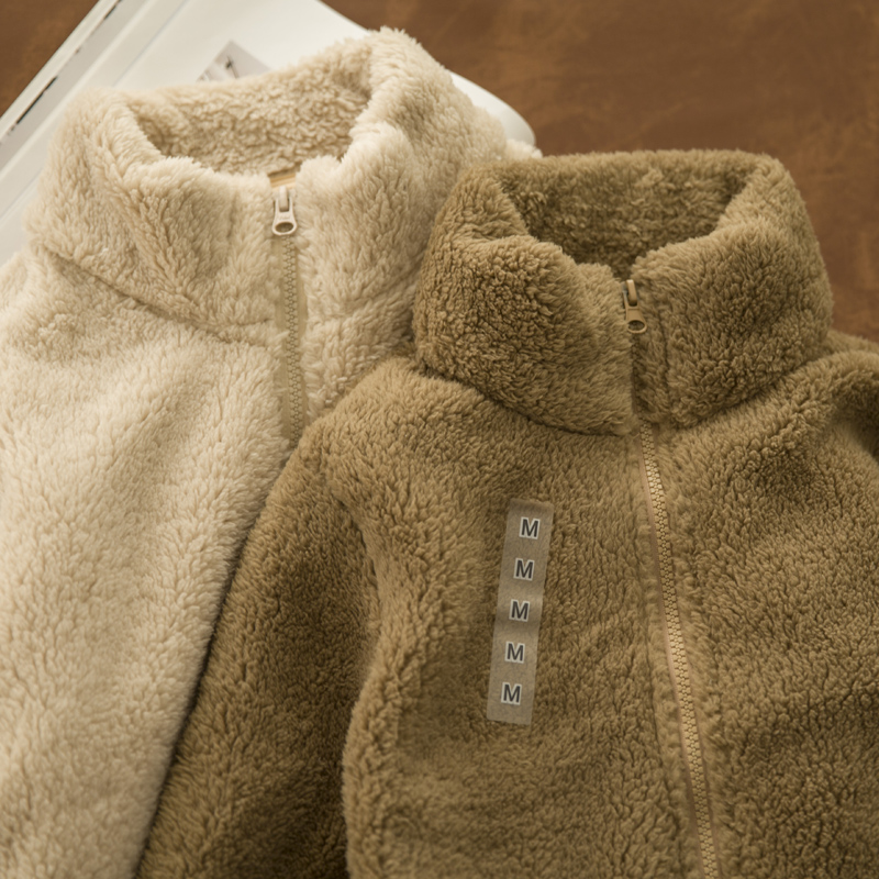 摇粒绒拉链茄克秋冬新款长袖