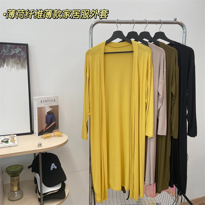 伴理春夏外搭开衫空调衫家居服针睡袍/浴袍