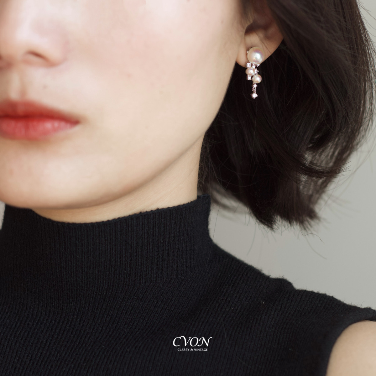 CVON 星落珍珠耳环女2025爆款高级感耳钉轻奢锆石瀑布气质耳饰,饰品/流行首饰/时尚饰品新,耳钉,淘宝优惠券,粉丝福利购,淘宝优惠卷