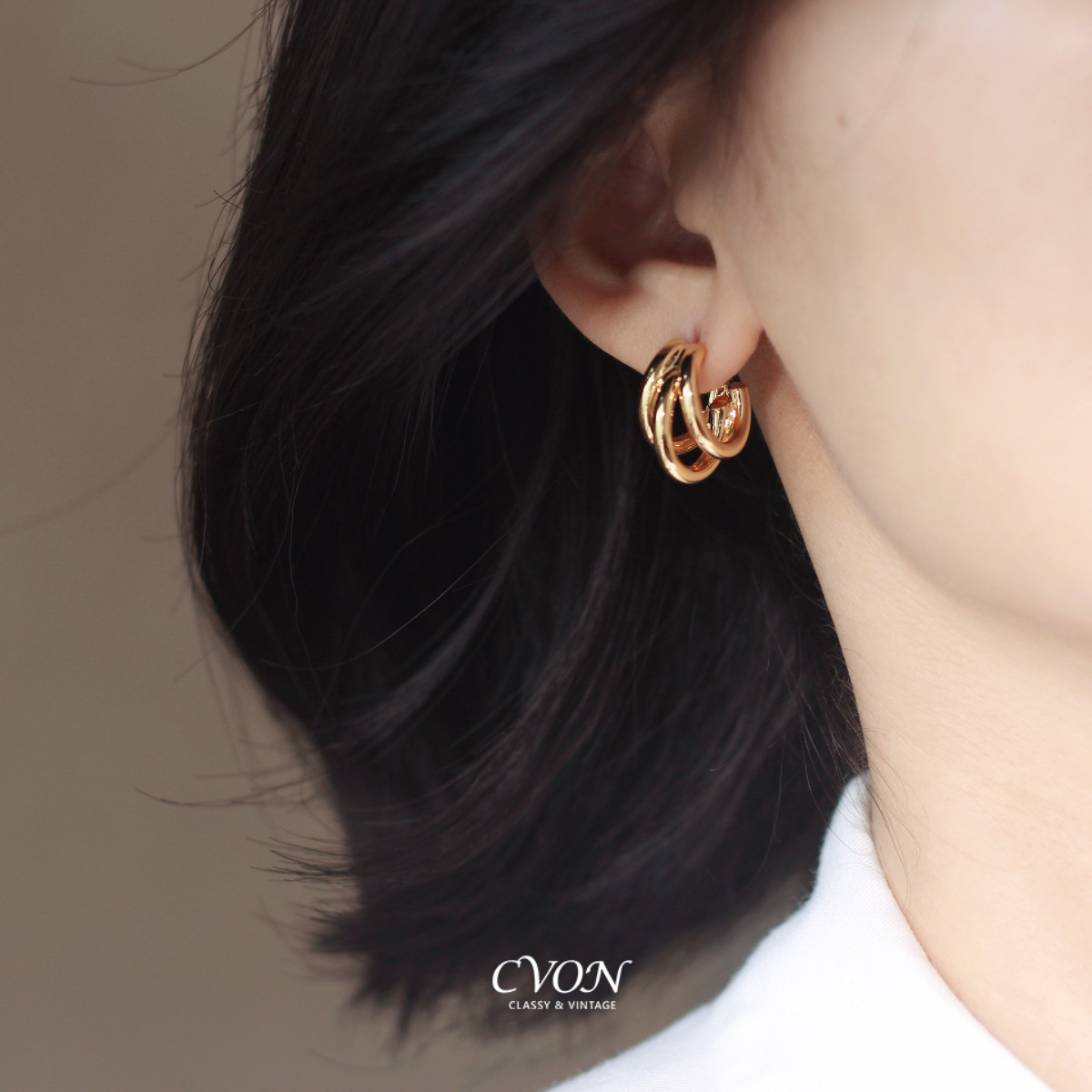 缪斯·法式三环耳环耳钉老钱风三层耳圈金色圆圈圈高级感银针耳饰,饰品/流行首饰/时尚饰品新,耳环,淘宝优惠券,粉丝福利购,淘宝优惠卷