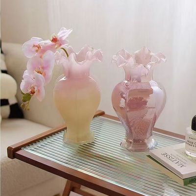 简约玻璃花瓶高级感水养插花干花摆件客厅餐桌电视柜旁装饰品
