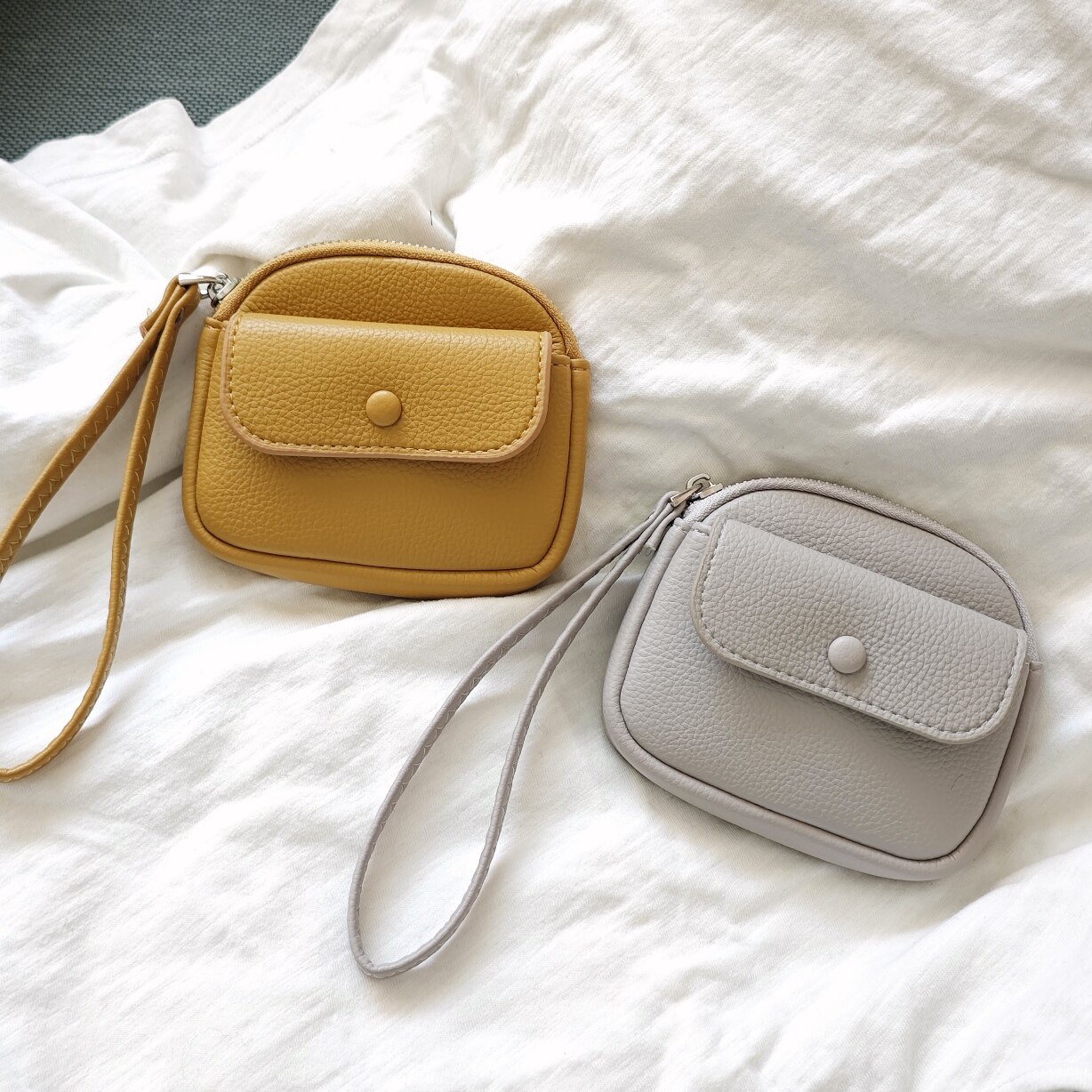 2024新款女士零钱包 短款纯色可爱迷你卡包硬币小钱包 简约手腕包