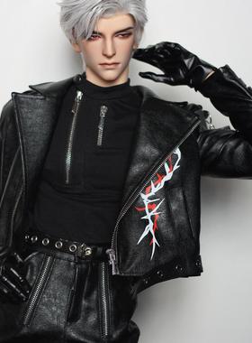 （少量现货）bjd秦彻皮衣套装cos三分叔叔ID75娃衣/am77娃衣