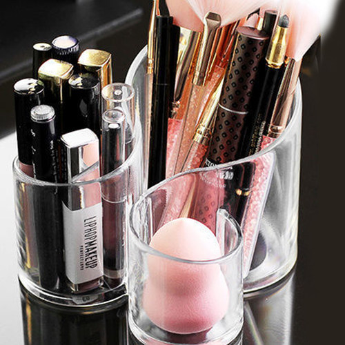 化妆刷收纳桶透明亚克力眉笔口红收纳盒多格台式笔筒化妆品储物盒