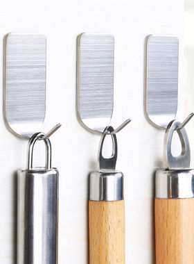 304不锈钢粘钩厨房浴室墙上壁挂钩子强力钩 3M粘胶免打孔自粘贴钩