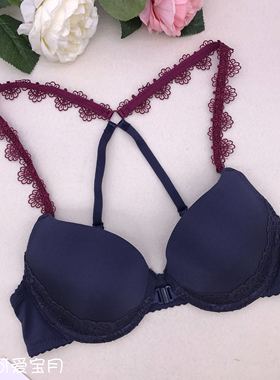 韩国La lingerie性感美背内衣前扣聚拢舒适交叉薄款单件文胸现货