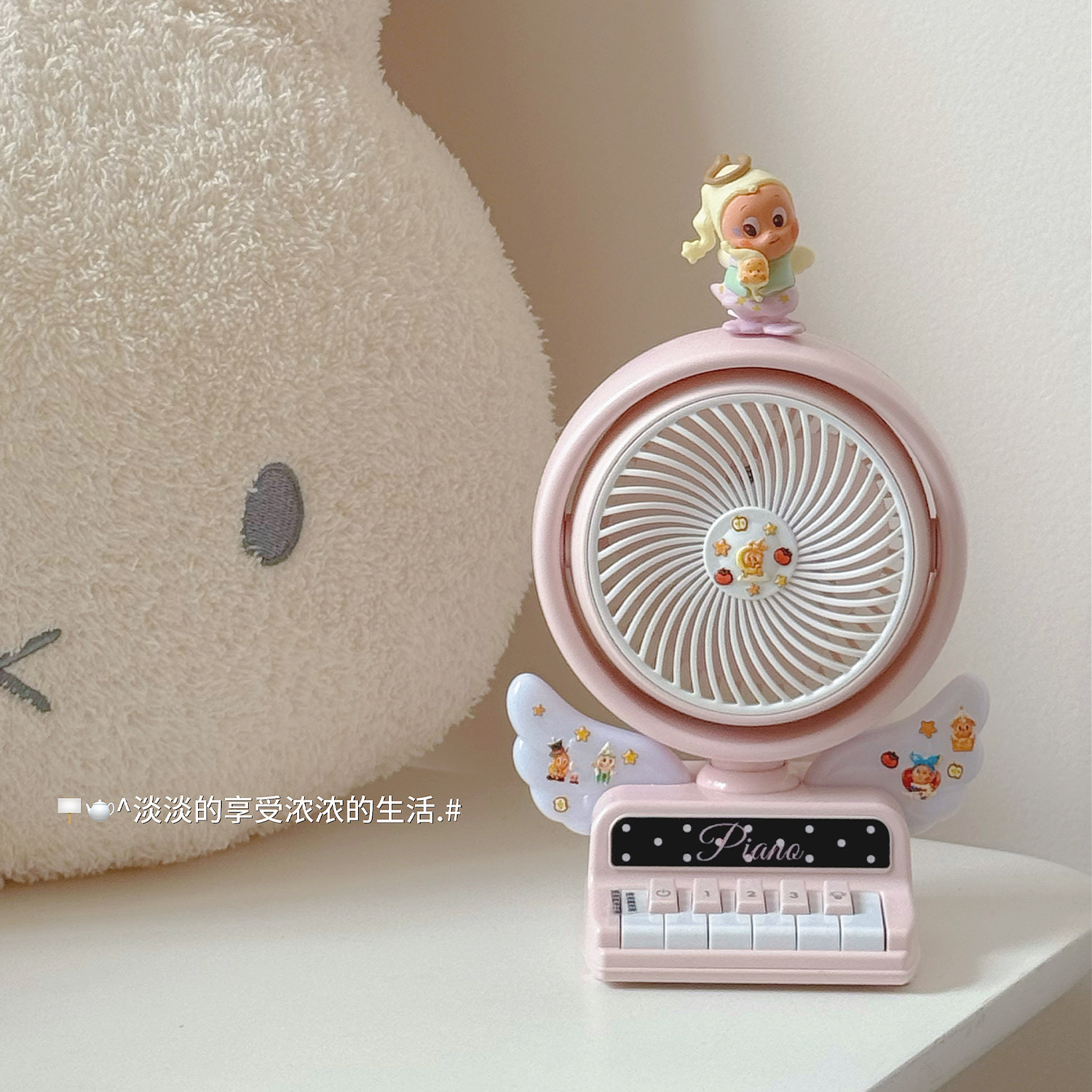 创意小夜灯风扇可爱卡通星星人学生台式桌面上课宿舍usb充电风扇