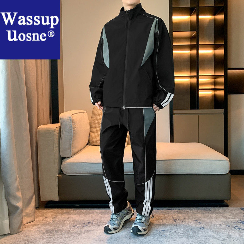 Wassup Uosne男士套装外套夹克卫衣休闲潮流时尚春欧版男夏季套装
