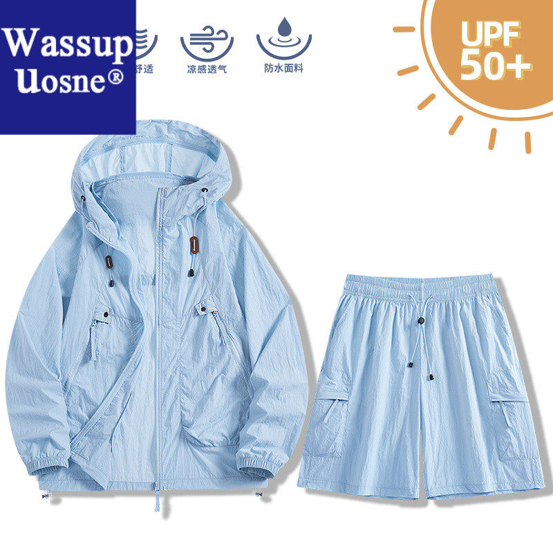 Wassup Uosne新款防晒衣套装男女夏季薄款户外防紫外线透气搭配