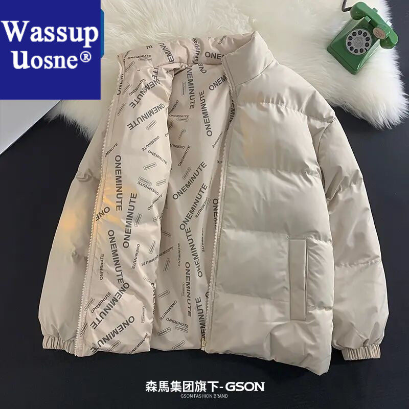 Wassup Uosne双面穿棉服男女通用冬季加厚保暖棉衣立领潮流青年大