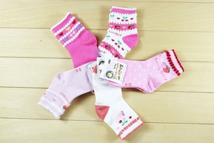 卡通儿童袜子 外贸原单Nisse 手工对目 纯棉糖果色童袜 秋冬新款