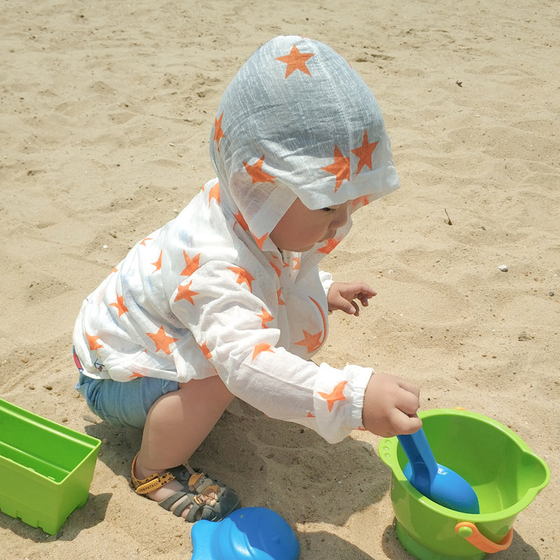 정리 새로운 여름 스타일 아동 모기 방지 의류  피부 의류 에어컨 의류 초박형 통기성 자외선 차단 부모-자식 의류