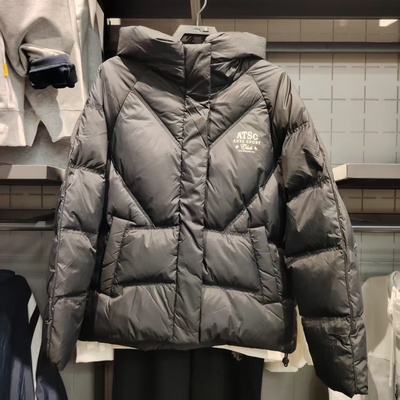 安踏正品女装2025冬新款休闲复古连帽防泼水保暖羽绒服162548903N