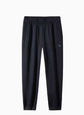 安踏正品女装2024冬新款保暖加绒收口综训针织运动长裤162447317N
