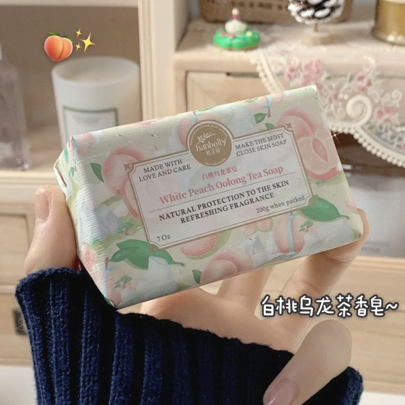 现白桃乌龙茶韩宝莉香皂法式香氛手工皂持久留香洗澡沐浴抑菌肥皂