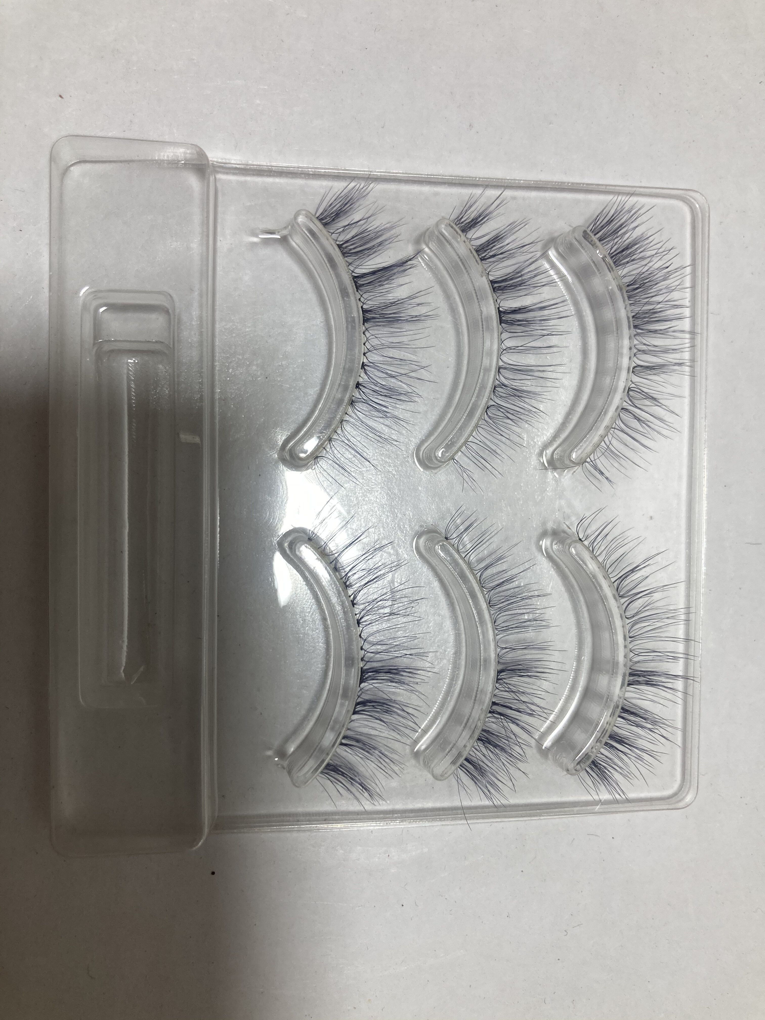 婴儿弯透明梗假睫毛一整簇一片式卷翘自然妈生款假睫毛纯欲漫画