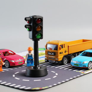 儿童工程车地图套装仿真交通停车位红绿灯场景摆件宝宝益智小地垫