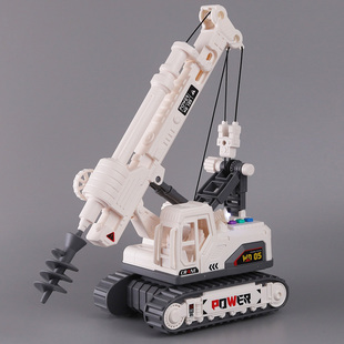 儿童大号音乐故事打桩机工程车礼物男孩宝宝旋转升降仿真钻孔机