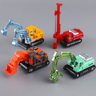 儿童打桩机滑行小汽车玩具车合金彩色挖掘机工程车模型套装男孩