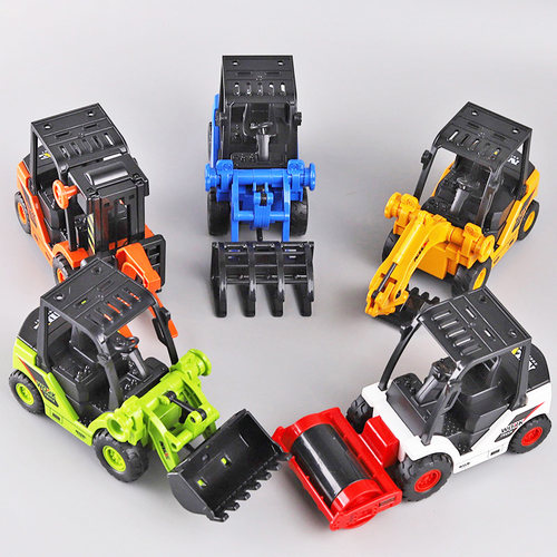 手摇挖掘机惯性出租叉车可升降玩具车压路机模型3-6岁儿童工程车