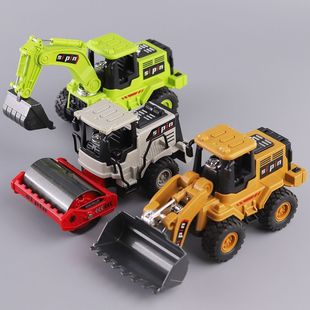 合金压路机模型男孩宝宝修路汽车儿童惯性仿真玩具车套装工程车