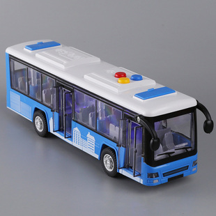 儿童音乐公交车玩具宝宝巴士开门大号大巴车男孩仿真公共汽车模型