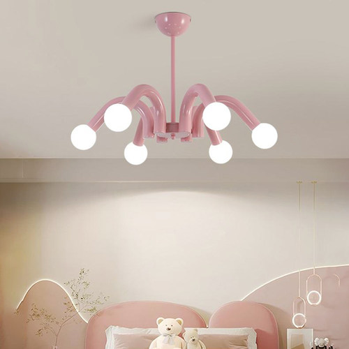 北欧创意卧室餐厅粉色奶白色吊灯