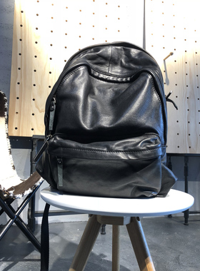 新品！2025新款真皮双肩包男牛皮背包黑色旅行时尚商务电脑包书包