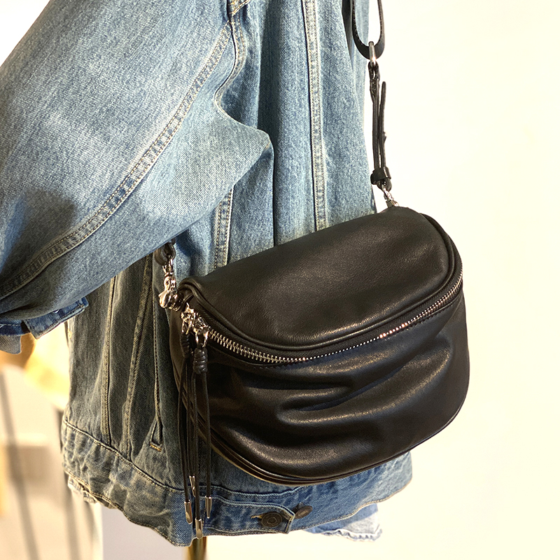 清仓改180！日系复古~新款流苏软牛皮小包真皮女包单肩斜挎包潮包