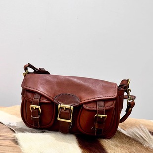 包品炸裂~！复古做旧植鞣牛皮新款女包单肩斜挎男包真皮马鞍包男