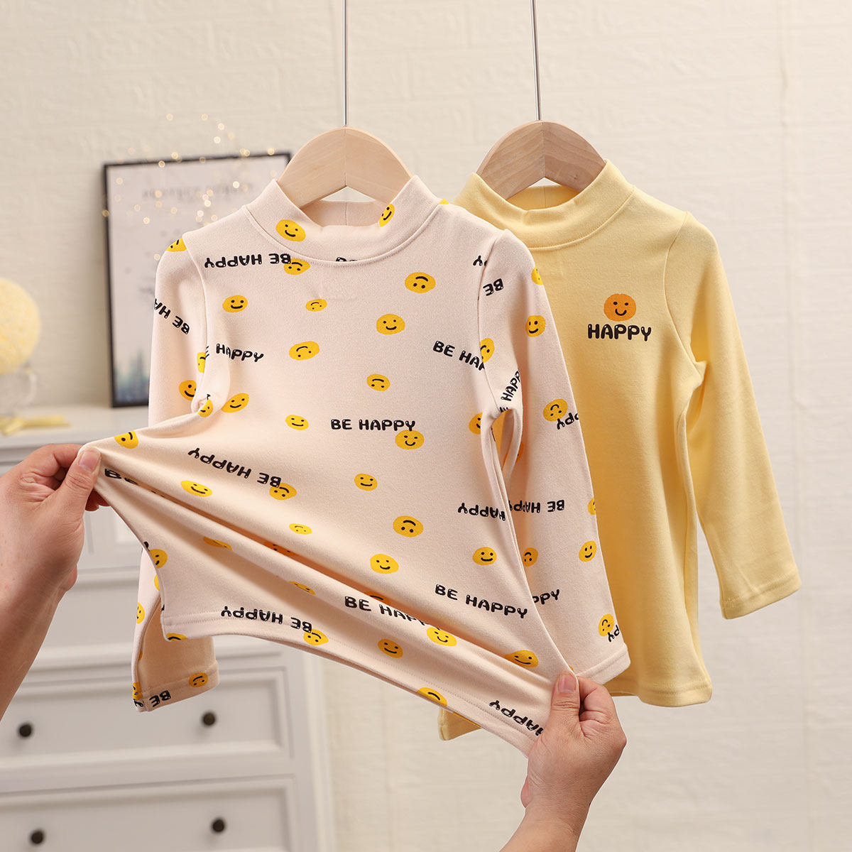 彼迪宝贝儿童棉花糖打底衫秋冬季基础款保暖T恤中大童半高领上衣