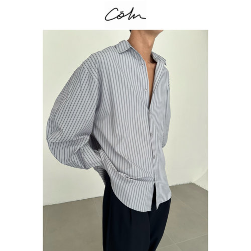 COLN极简风条纹尖领长袖衬衫