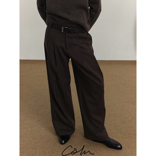 双腿 共谋在冬日里守护你 COLN请别相信我相信呢料西裤 配合褶裥