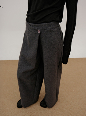 COLN斜门襟呢料西装裤妥妥冬季裤装实用王者既是很特别又是真保暖