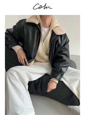 COLN愿你天冷有可拆卸毛领pu皮加厚棉服穿心冷有爱人朋友暖