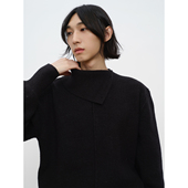 COLN高领斜开衩毛衣围起体温开衩倒也洒脱不正是温暖亦可自带风度