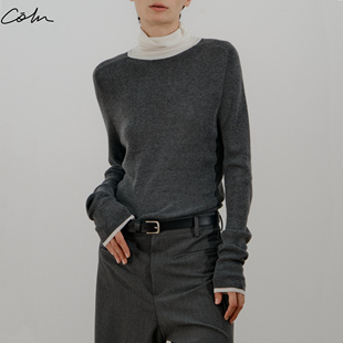 COLN冬日衣橱别缺亲肤又好搭又耐洗 万能假两件即视感打底针织衫