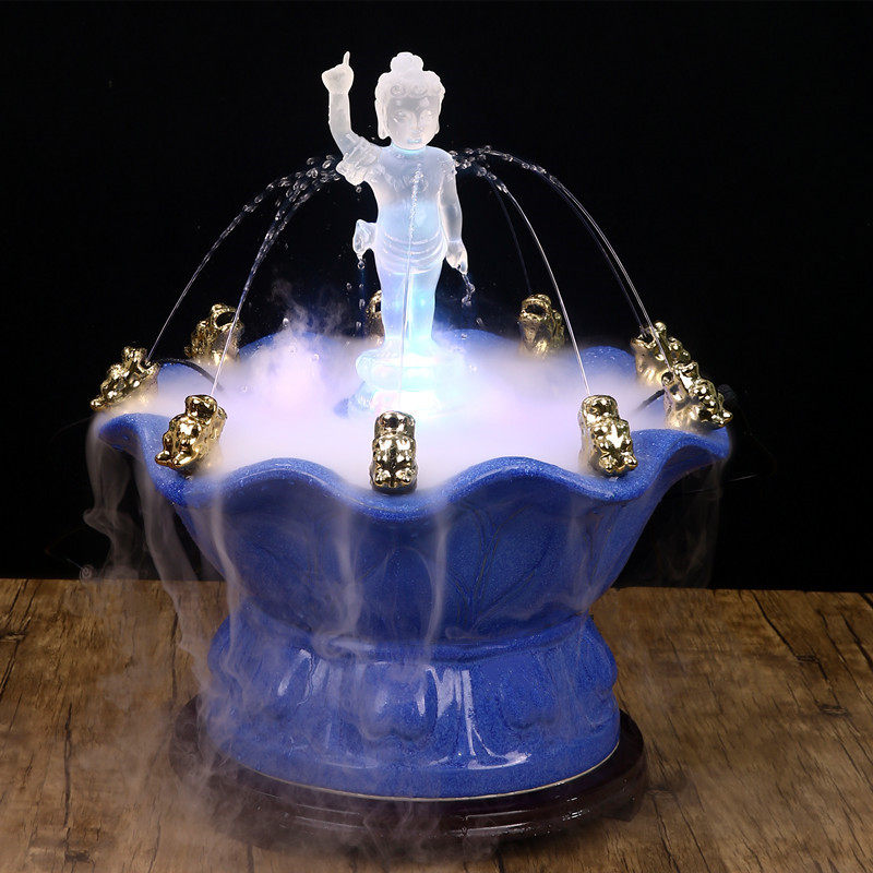 浴佛盆九龙喷水太子像浴佛用品莲花盆九龙吐水浴佛盆寺庙佛堂供奉