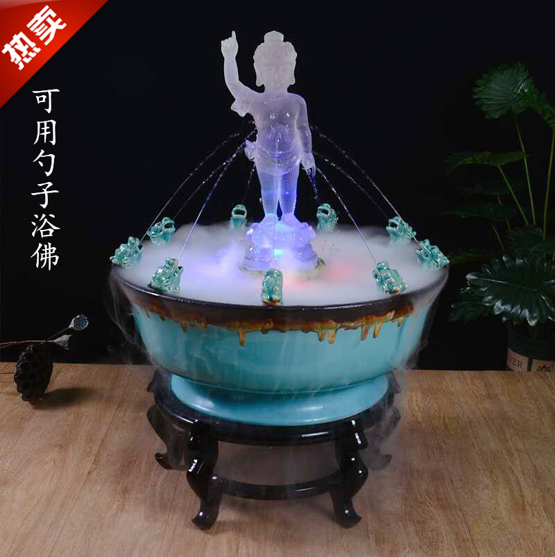 陶瓷玻璃钢浴佛盆唯我独尊太子像九龙吐水浴佛盆寺庙佛诞节法会用