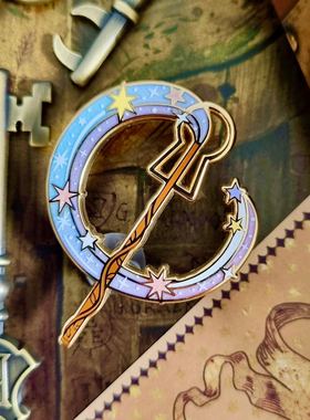 哈利波特同人周边madunicorn太太徽章魔杖系列3金属徽章胸针珐琅