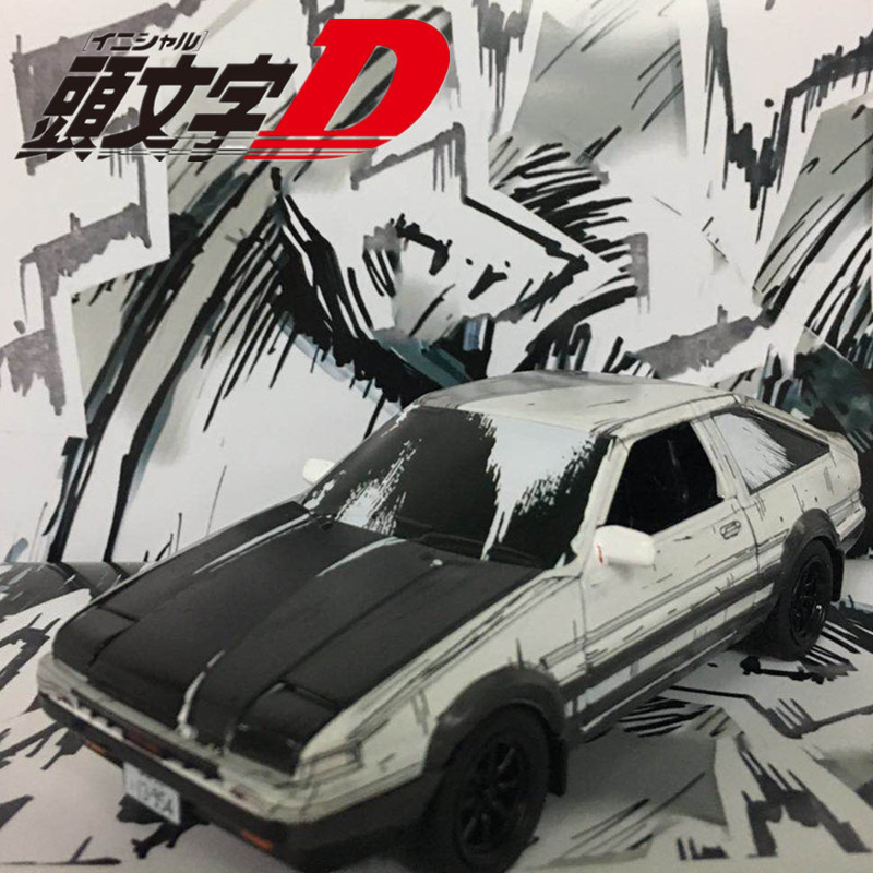 漫画版AE86头文字D合金车模藤原豆腐店模型车回力玩具车仿真汽车
