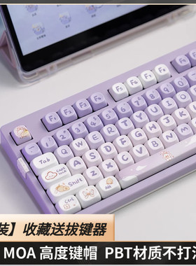 渐变紫兔键帽MOA高度PBT热升华68/75/84/87/98/104/108VGNS99丘天