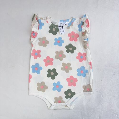 0-18M澳洲cottonon新生婴儿夏飞袖短爬女宝宝公主花无袖背心哈衣
