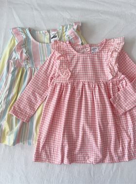 澳洲cottonON婴儿秋长袖薄款T恤裙外贸原单女宝宝个性INS长袖上衣