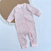 瑞典新生婴儿春夏薄款 拉链连体衣女宝宝碎花满月百日长爬服