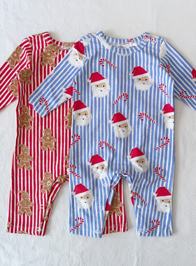 0-18M澳洲cottonon婴儿春秋长袖连体衣男女宝宝INS风圣诞系长爬服