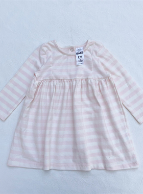 6-18M/澳洲cottonon婴儿春秋长袖T恤女宝宝INS公主条纹裙式上衣服