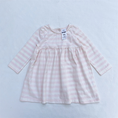 6-18M/澳洲cottonon婴儿春秋长袖T恤女宝宝INS公主条纹裙式上衣服