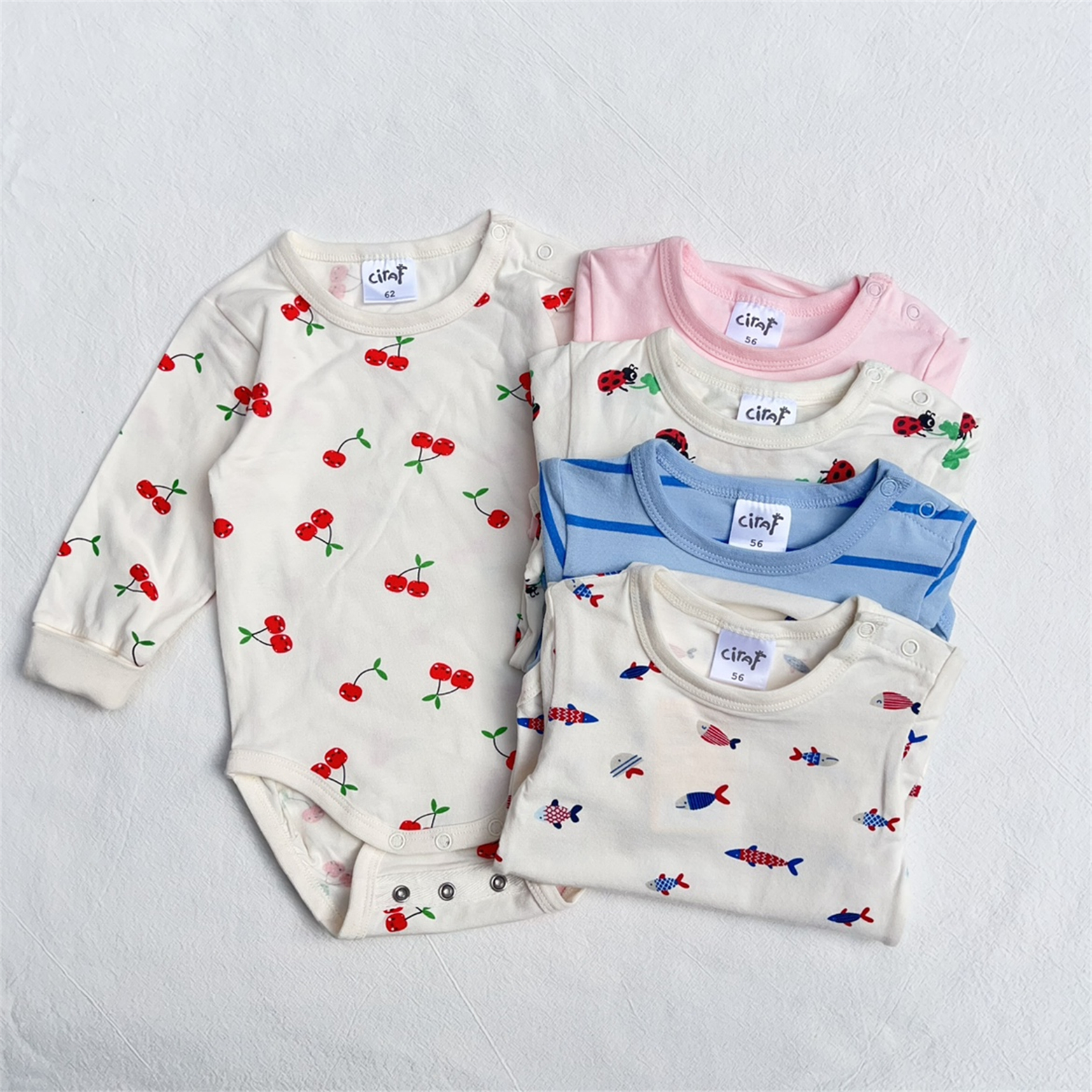 50-92码/澳洲婴儿长袖三角爬男女宝宝满月可爱INS风长袖包屁哈衣