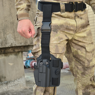 579枪套GLOCK系G17 P1通用腿套战术腰带快拔枪套 G18旋转腰套1911